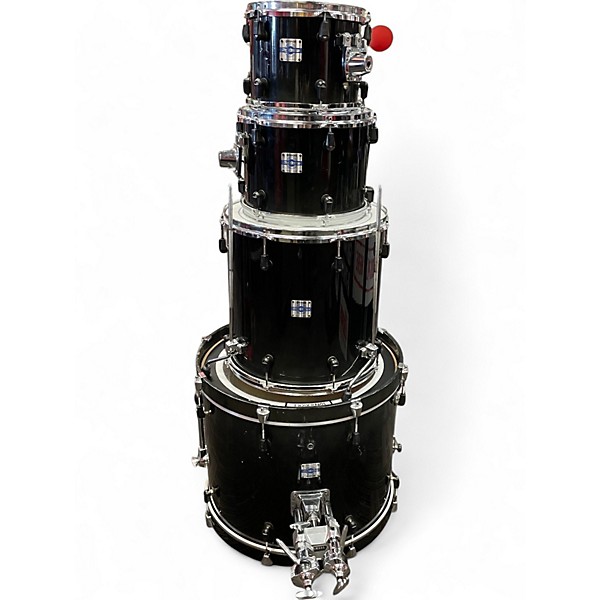 Used Yamaha 4 Piece Stage Custom Advantage Nouveau Black Drum Kit