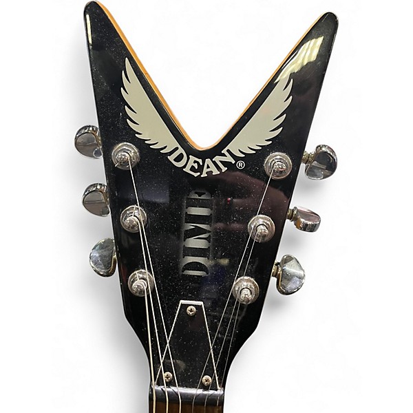 Used Dean DIME BLADE TRIBUTE Custom Black and Green Solid Body Electric Guitar