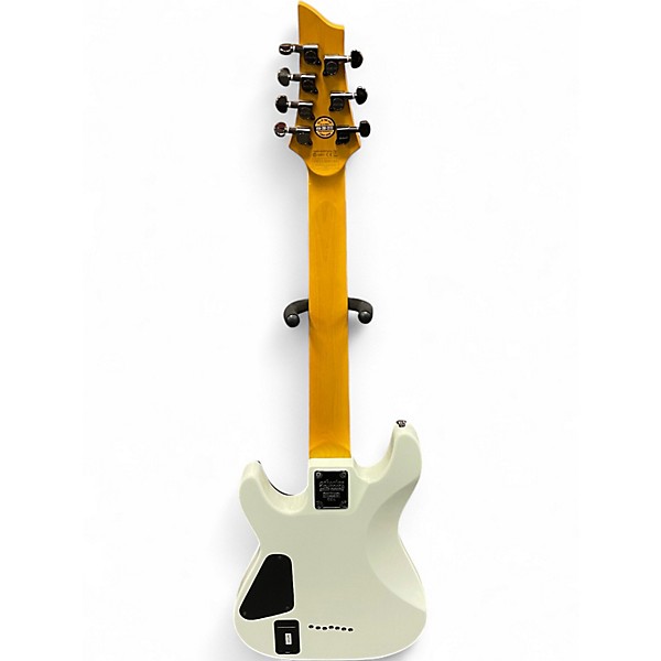 Used Schecter Guitar Research Demon 7 String White Solid Body Electric Guitar