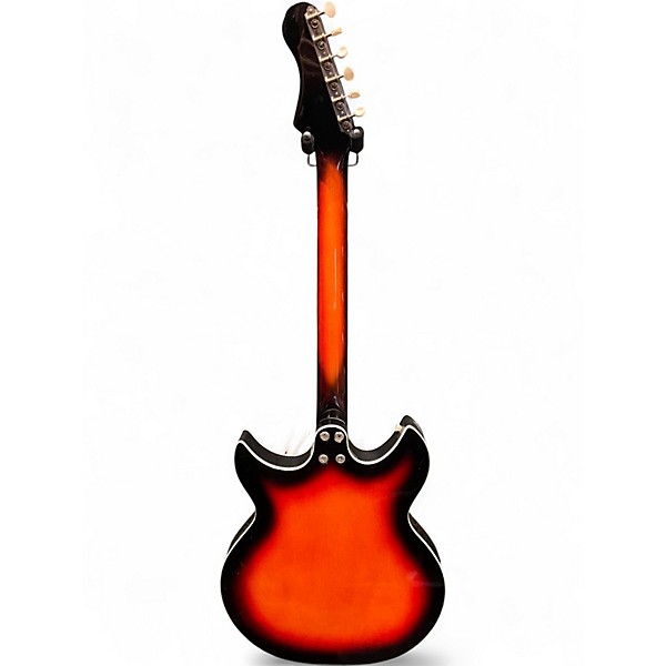 Vintage 1969 Harmony Rebel H82 3 Color Sunburst Hollow Body Electric Guitar