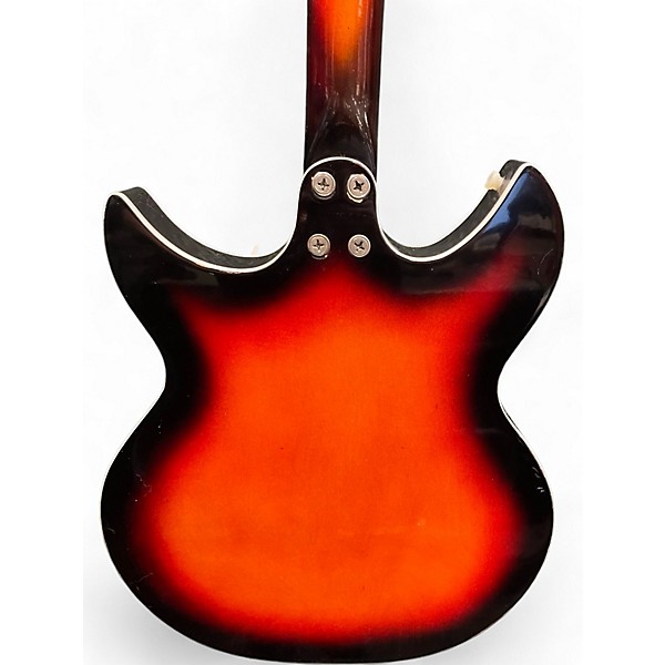 Vintage 1969 Harmony Rebel H82 3 Color Sunburst Hollow Body Electric Guitar