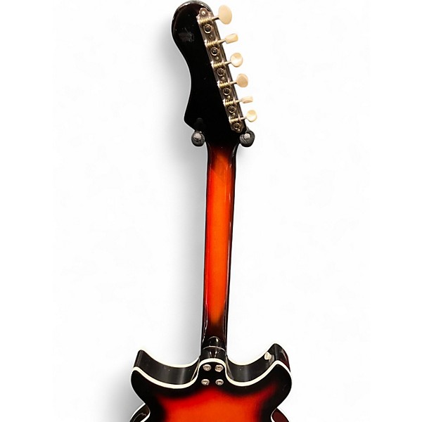 Vintage 1969 Harmony Rebel H82 3 Color Sunburst Hollow Body Electric Guitar