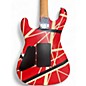 Used EVH Striped Series 5150 Red with Black and White Stripes Solid Body Electric Guitar