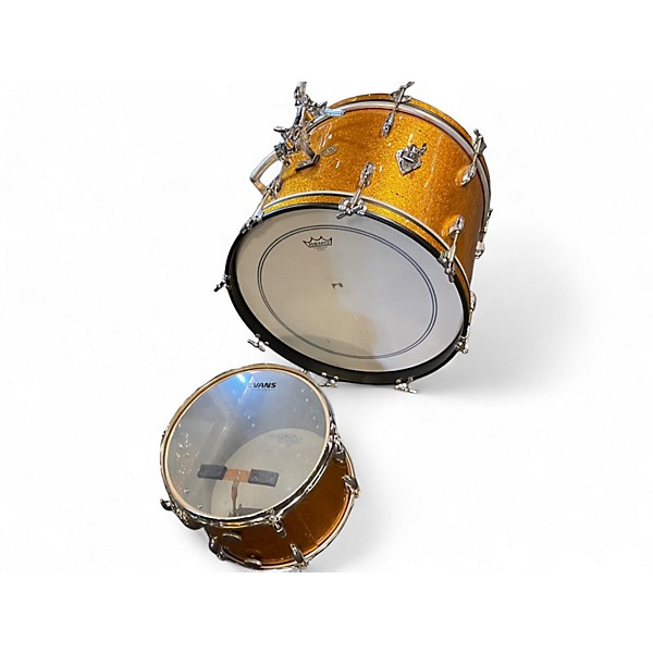 Used Gretsch Drums 3 Piece Brooklyn Series GOLD SPARKLE NITRON Drum Kit