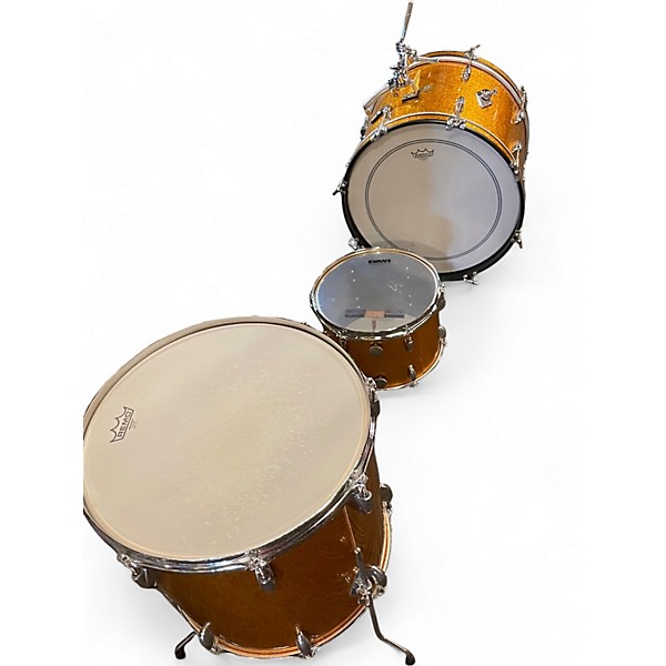 Used Gretsch Drums 3 Piece Brooklyn Series GOLD SPARKLE NITRON Drum Kit
