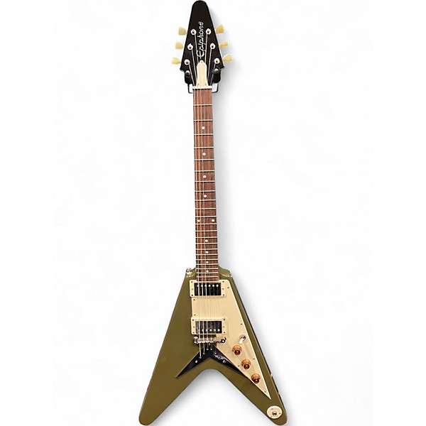 Used Epiphone Flying V Olive Green Solid Body Electric Guitar