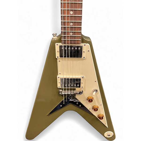 Used Epiphone Flying V Olive Green Solid Body Electric Guitar