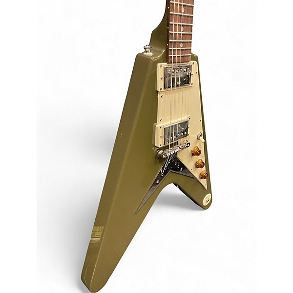 Used Epiphone Flying V Olive Green Solid Body Electric Guitar