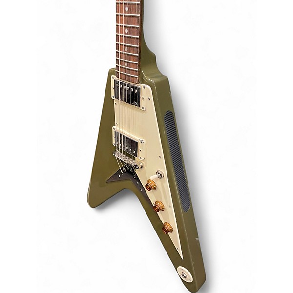 Used Epiphone Flying V Olive Green Solid Body Electric Guitar