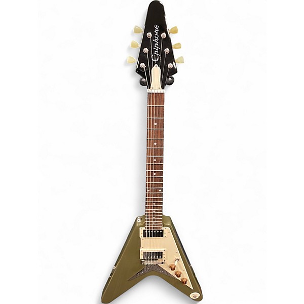 Used Epiphone Flying V Olive Green Solid Body Electric Guitar