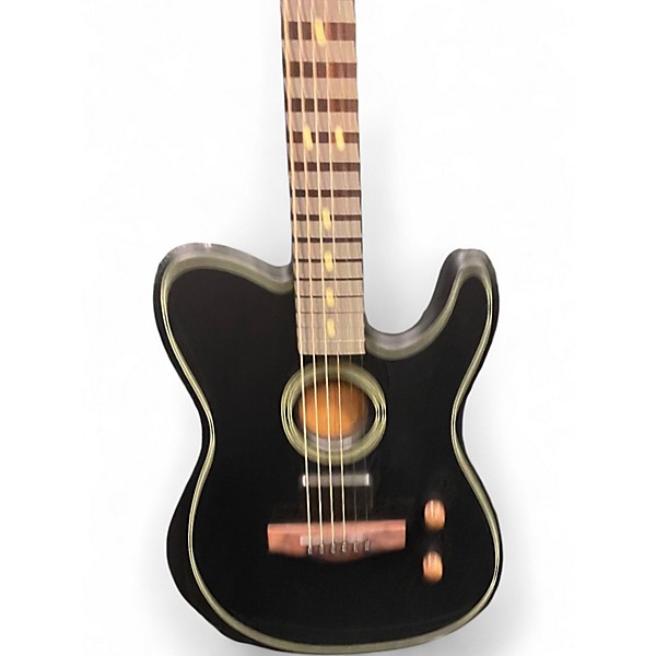 Used Fender Acoustasonic Telecaster Black Acoustic Electric Guitar