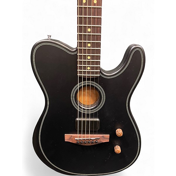 Used Fender Acoustasonic Telecaster Black Acoustic Electric Guitar