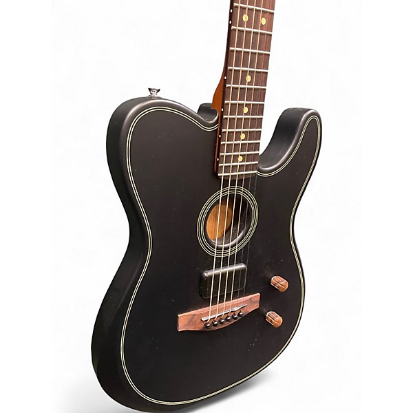 Used Fender Acoustasonic Telecaster Black Acoustic Electric Guitar
