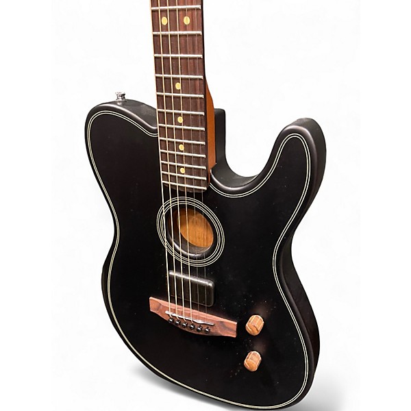 Used Fender Acoustasonic Telecaster Black Acoustic Electric Guitar