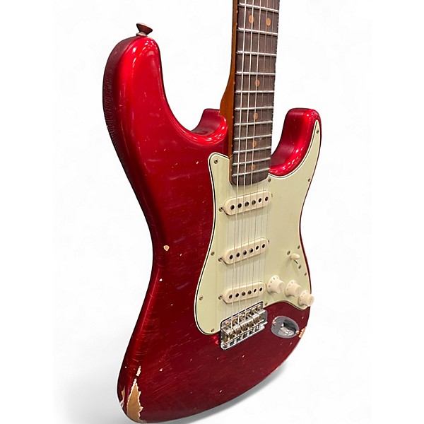 Used Fender Custom Shop W22 LTD 63 Stratocaster Relic Aged Candy Apple Red Solid Body Electric Guitar