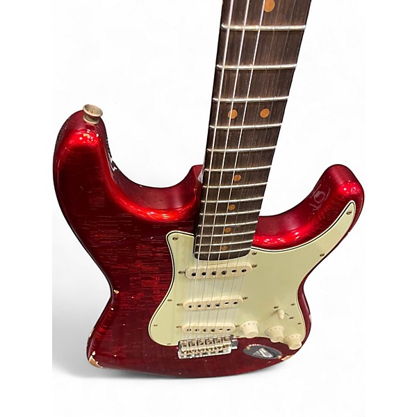 Used Fender Custom Shop W22 LTD 63 Stratocaster Relic Aged Candy Apple Red Solid Body Electric Guitar