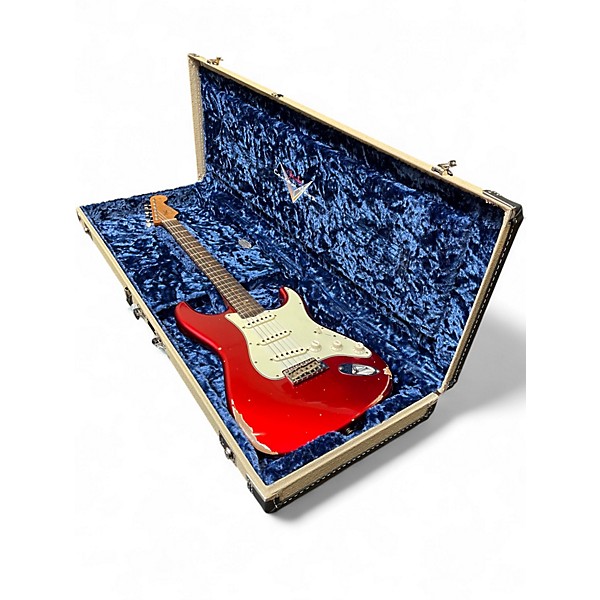 Used Fender Custom Shop W22 LTD 63 Stratocaster Relic Aged Candy Apple Red Solid Body Electric Guitar