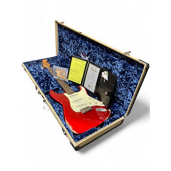 Used Fender Custom Shop W22 LTD 63 Stratocaster Relic Aged Candy Apple Red Solid Body Electric Guitar