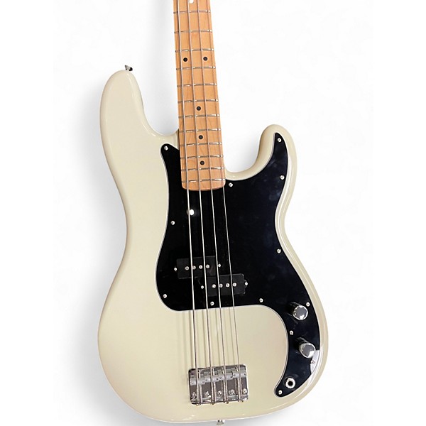 Used Fender Standard Precision Bass Olympic White Electric Bass Guitar