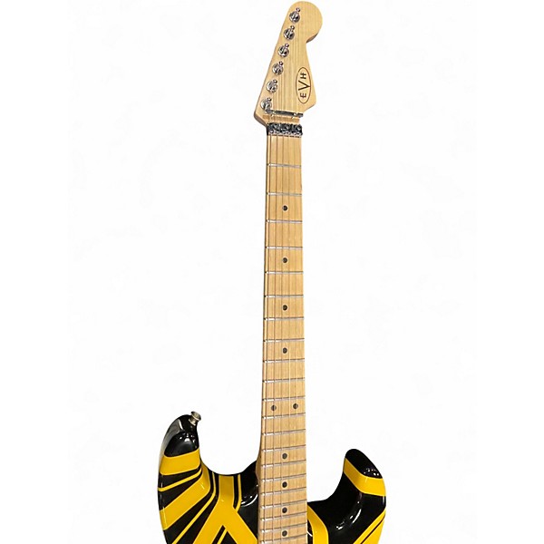 Used EVH Striped Series Black and Yellow Solid Body Electric Guitar