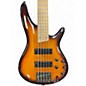 Used Ibanez SR375 5 String Orange Electric Bass Guitar