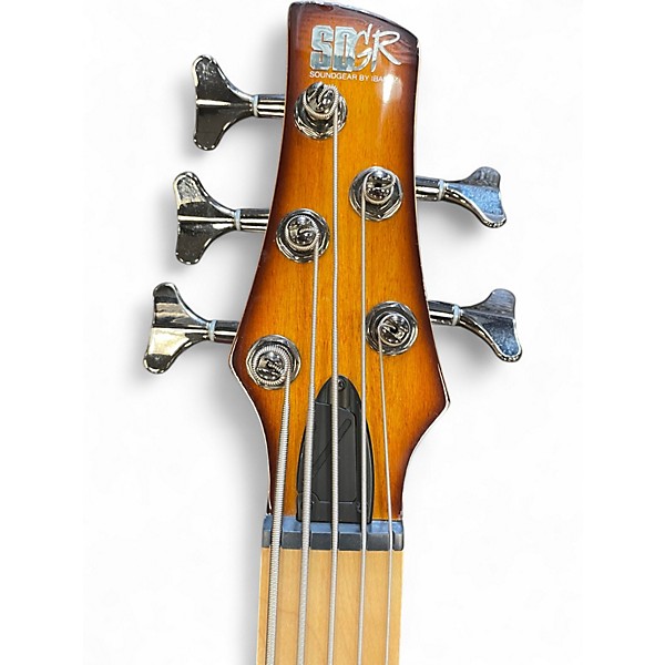 Used Ibanez SR375 5 String Orange Electric Bass Guitar