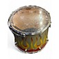 Used Spaun 5 Piece Custom Series Silver Holoflake Sunburst Flames Drum Kit