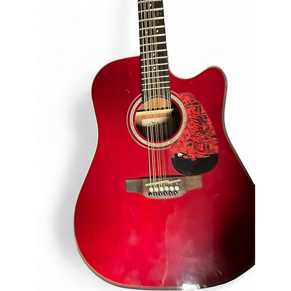Used Takamine GD30-12 Red 12 String Acoustic Electric Guitar
