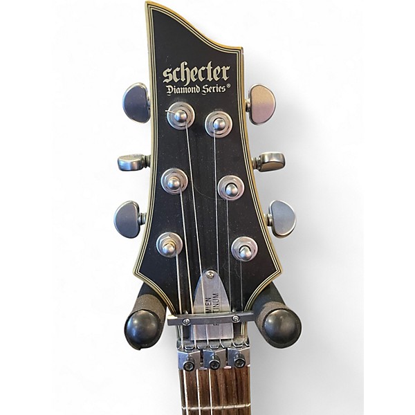 Used Schecter Guitar Research Damien Platinum Black Solid Body Electric Guitar