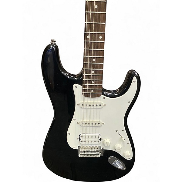 Used Starcaster by Fender Stratocaster Black Solid Body Electric Guitar