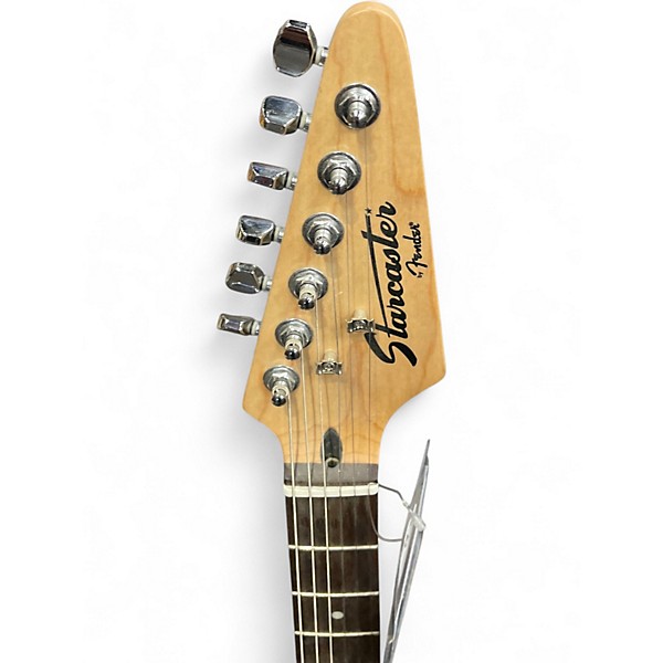 Used Starcaster by Fender Stratocaster Black Solid Body Electric Guitar