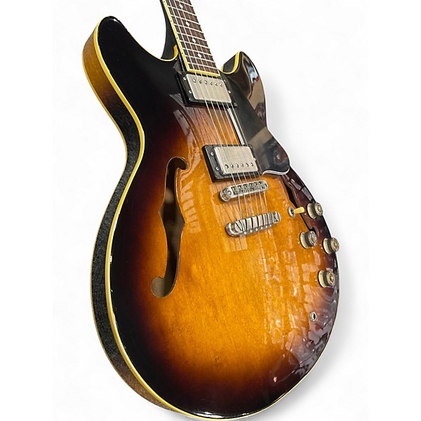 Vintage 1981 Ibanez AS100 Artist Sunburst Hollow Body Electric Guitar