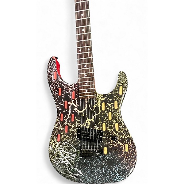 Used Foxxe GUNSLINGER RAINBOW CRACKLE Solid Body Electric Guitar
