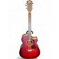 Used Guild om-240ce Flat Red Acoustic Electric Guitar
