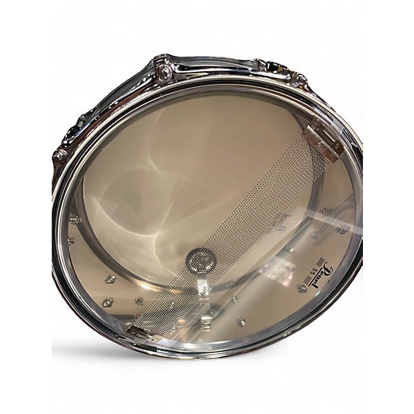 Used Snare 14in Steel shell Chrome Silver Drum