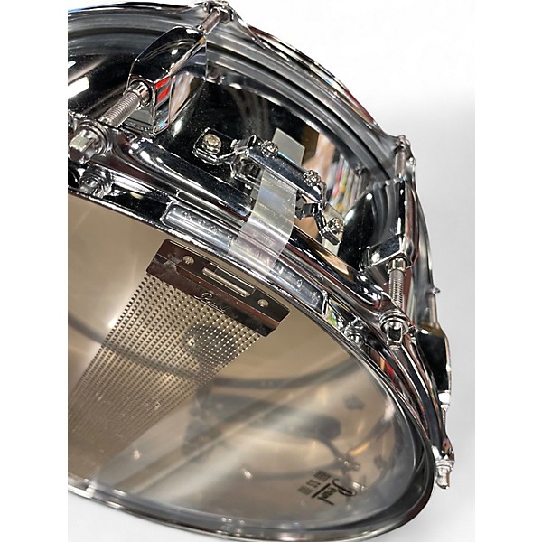 Used Snare 14in Steel shell Chrome Silver Drum