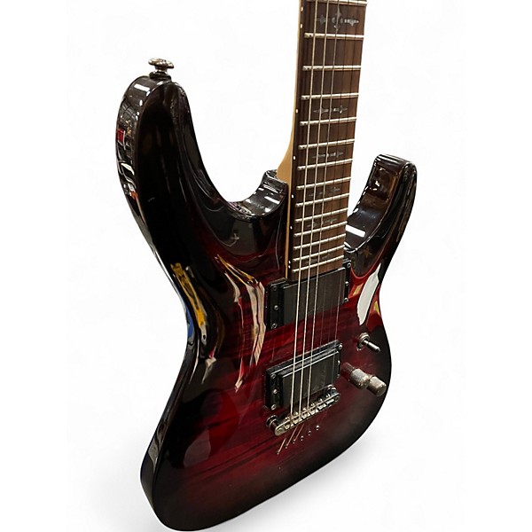 Used Schecter Guitar Research Demon 6 Crimson Red Burst Solid Body Electric Guitar