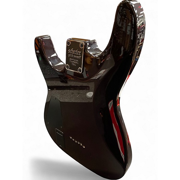 Used Schecter Guitar Research Demon 6 Crimson Red Burst Solid Body Electric Guitar