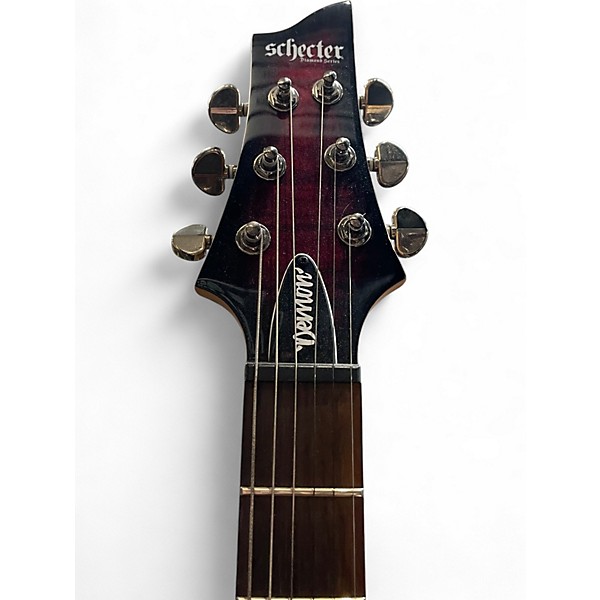 Used Schecter Guitar Research Demon 6 Crimson Red Burst Solid Body Electric Guitar