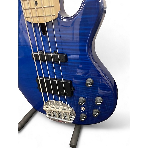 Used Lakland 55-02 Skyline Series 5 String Blue Electric Bass Guitar