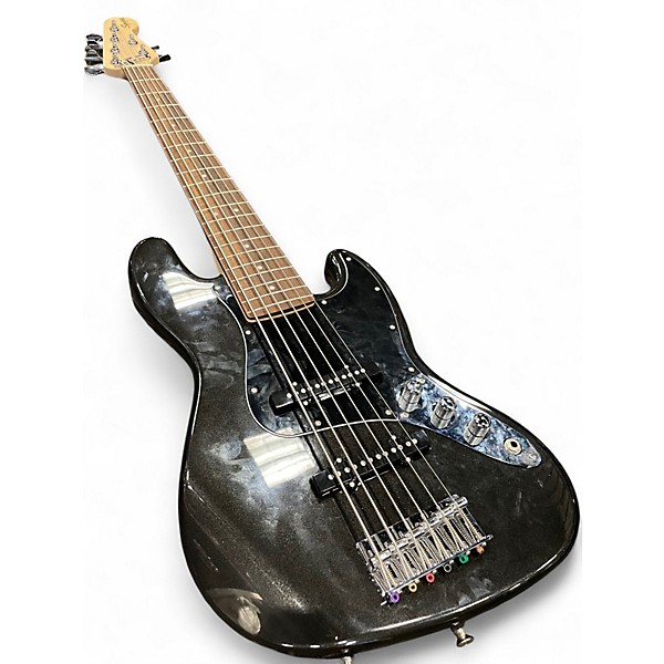 Used Squier Affinity Jazz Bass VI Metallic Black Electric Bass Guitar