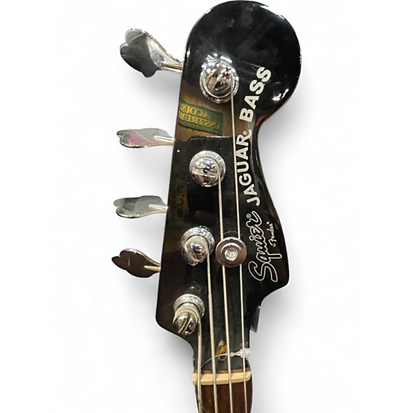 Used Squier JAGUAR BASS Silver Electric Bass Guitar