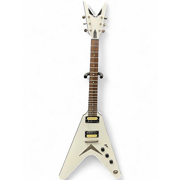 Used Dean V Stealth White Solid Body Electric Guitar