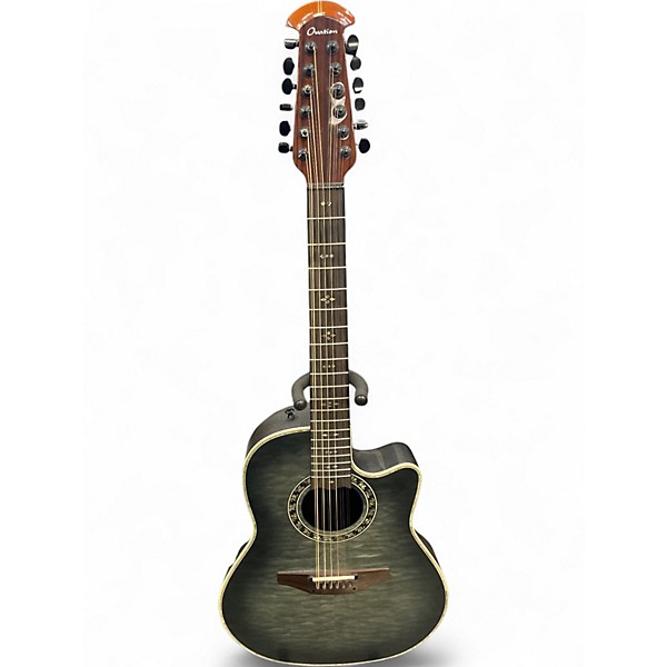 Used Ovation C2059AXP Trans Black 12 String Acoustic Electric Guitar