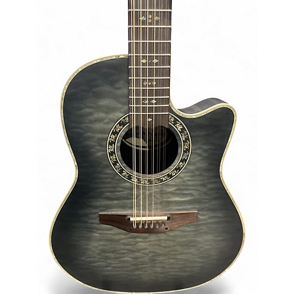 Used Ovation C2059AXP Trans Black 12 String Acoustic Electric Guitar