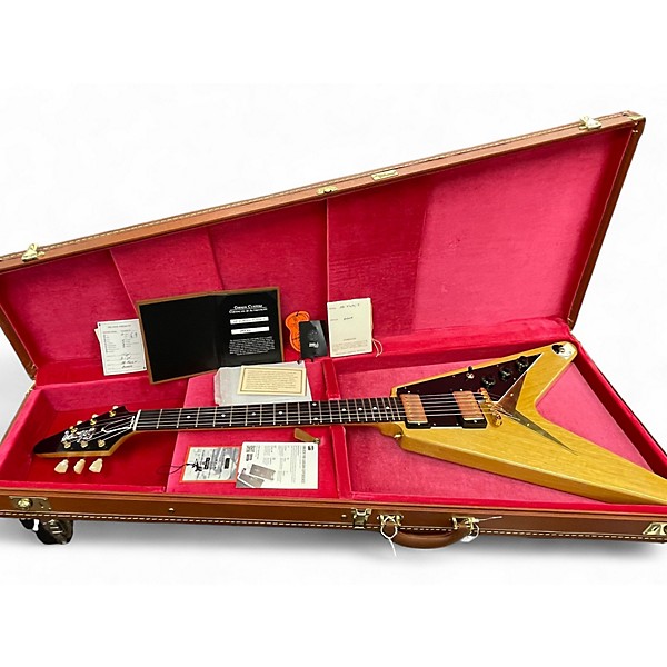 Used 2024 Gibson Custom Shop '58 Korina Flying V Natural Solid Body Electric Guitar