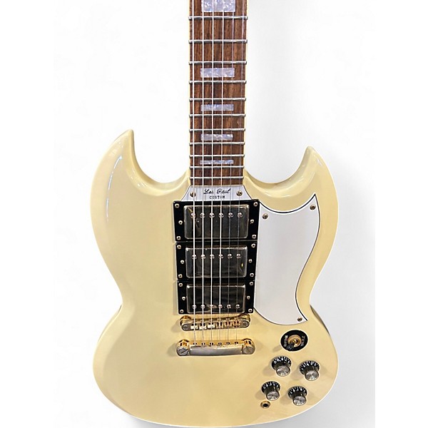 Used 2002 Epiphone G400 Custom Antique Ivory Solid Body Electric Guitar