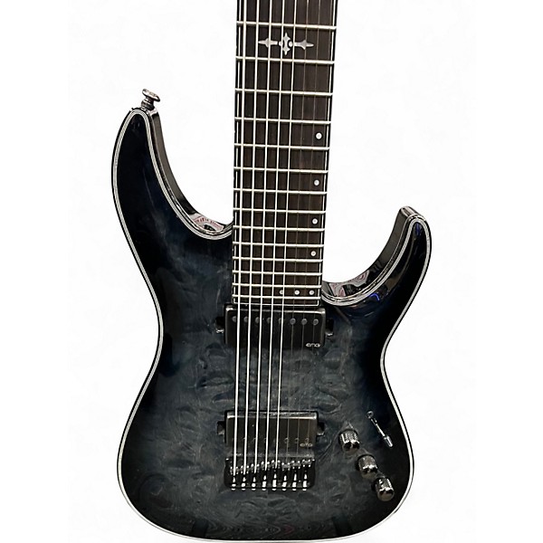 Used Schecter Guitar Research Hellraiser C8 Hybrid TRANS BLACK Solid Body Electric Guitar