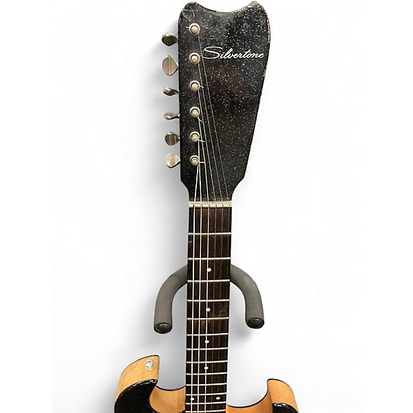 Vintage 1960s Silvertone 1488 Black Solid Body Electric Guitar