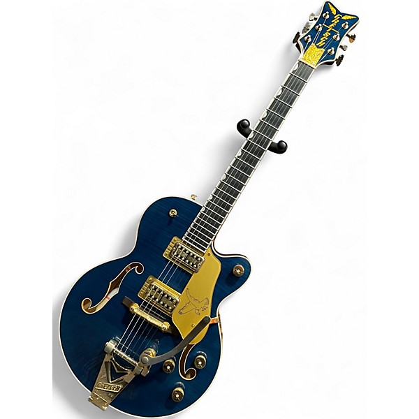 Used 2016 Gretsch Guitars Limited Edition Falcon Center Block Jr. Bigsby Azure Flame Solid Body Electric Guitar